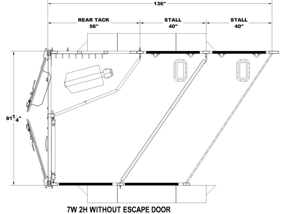 7W SH Slant rear horse configuration
