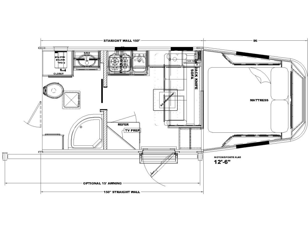 12'-6'' Motorsport XLR8 Floor plan