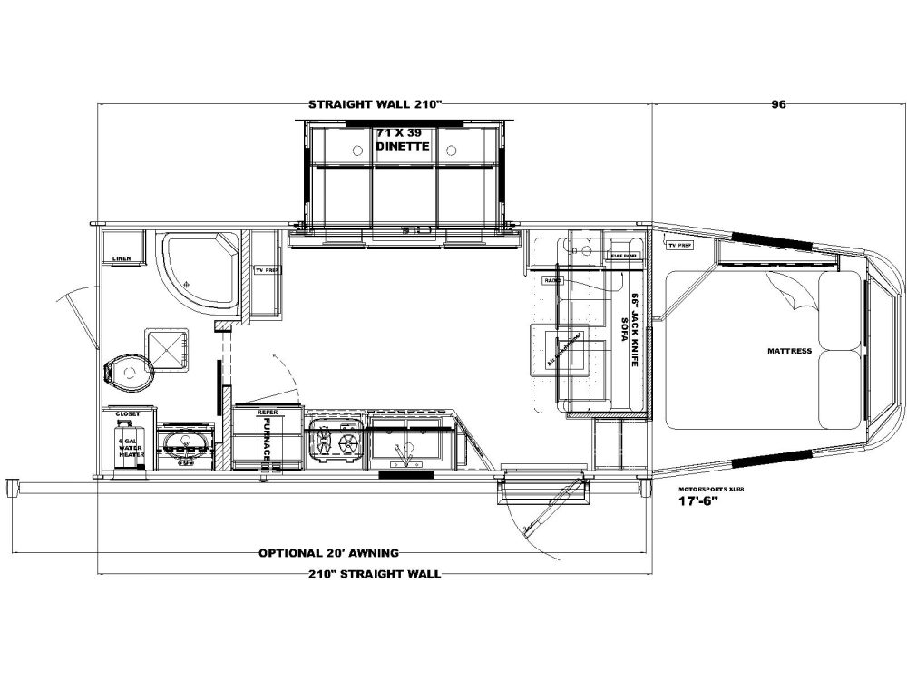 17'-6'' Motorsport XLR8 Floor plan