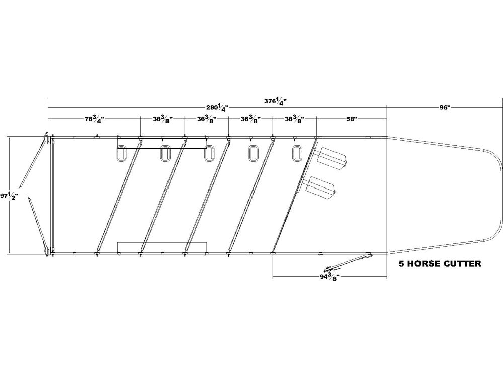 5 Horse Cutter trailer floor plan