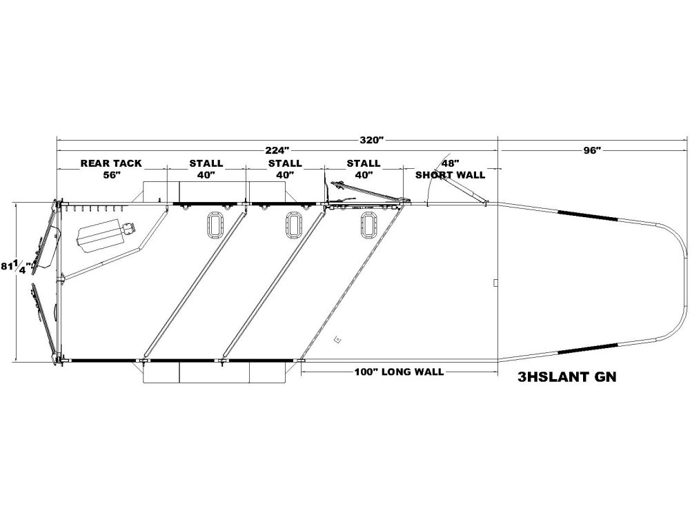 3 Horse slant load GN. 3HSLGN Floor plan