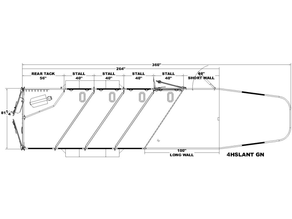 4 Horse slant load GN. 4HSLGN Floor plan
